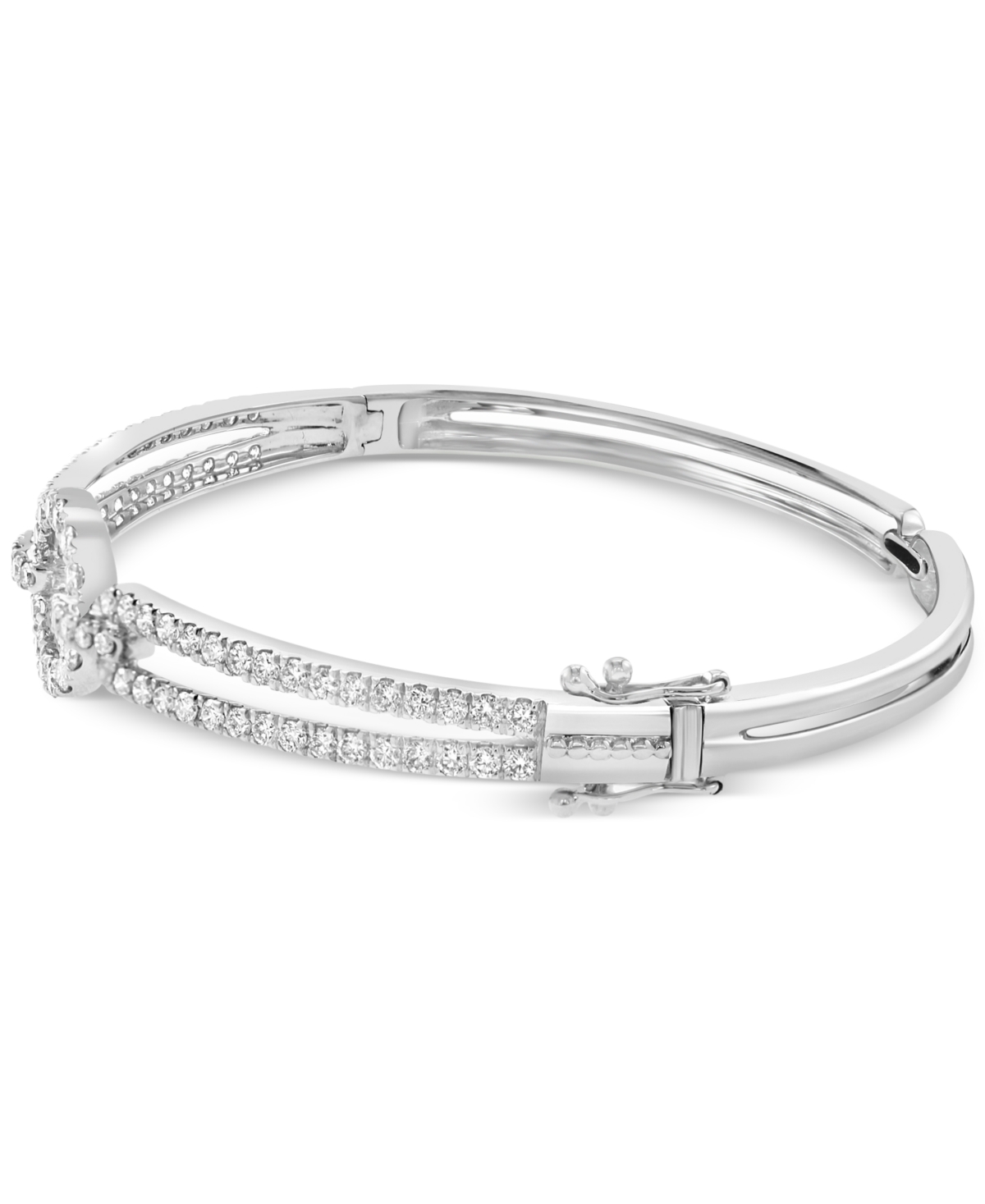 Effy Collection Effy Diamond Circle Openwork Bangle Bracelet (1-7/8 Ct. T.w.) In 14k White Gold In White Gold