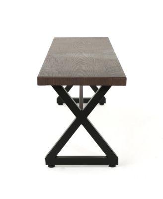 Modern Industrial Aluminum Dining Bench With Steel Frame