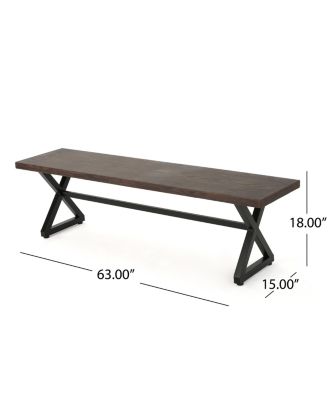 Modern Industrial Aluminum Dining Bench With Steel Frame