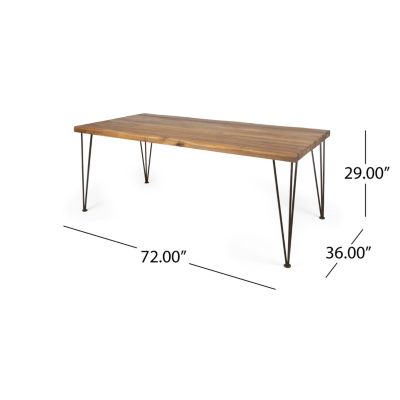 Streamdale Zion Industrial Acacia Wood & Metal Dining Table