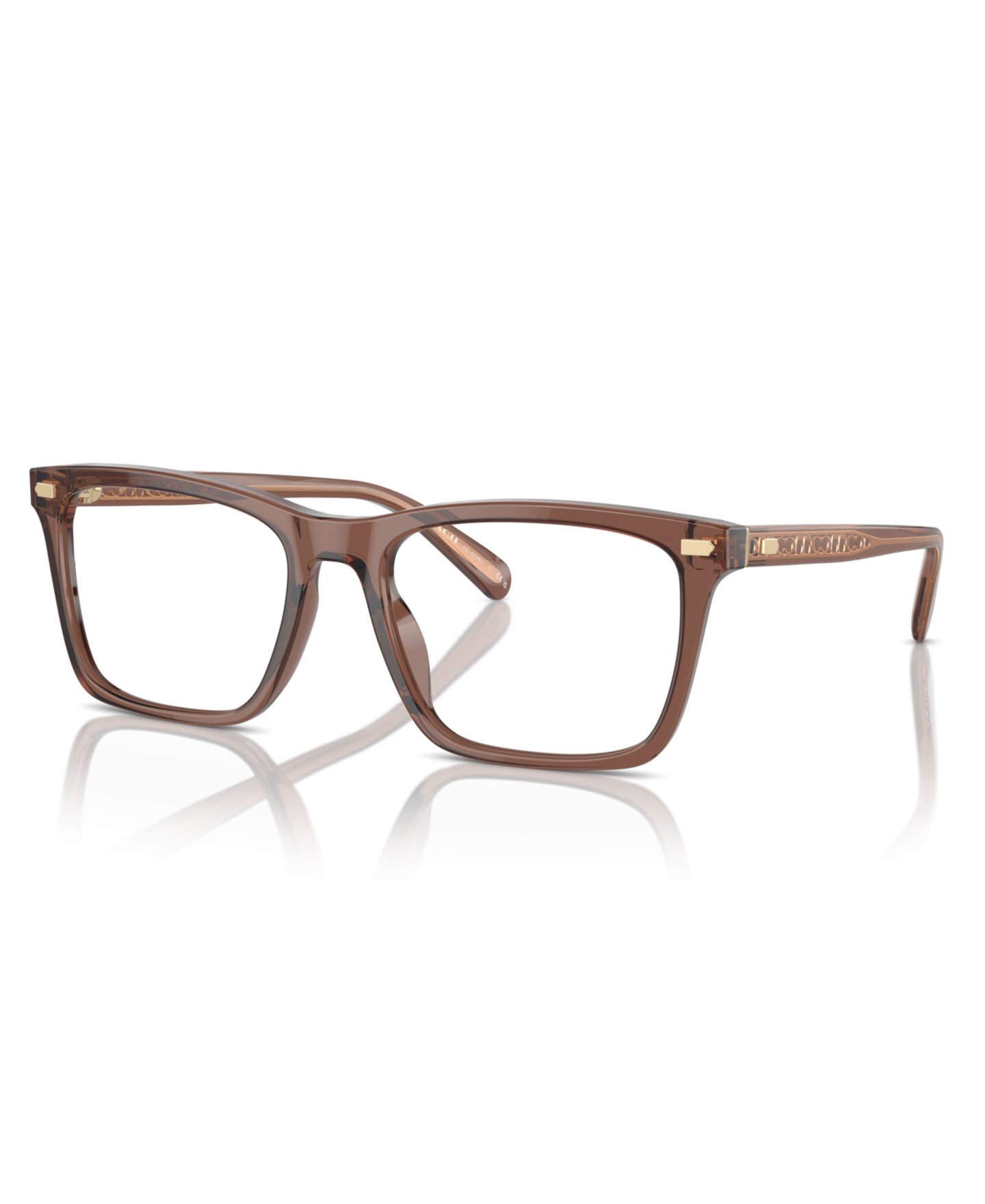 Мужские очки COACH Man Square Plastic HC6238U Eyeglasses, цвет: Прозрачный пекан — фото 1
