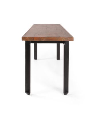 Streamdale Modern Industrial Dining Bench Black + Country Brown