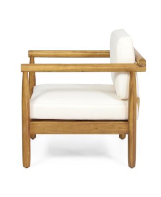 Acacia Wood Club Chair With Water-Resistant Cushions