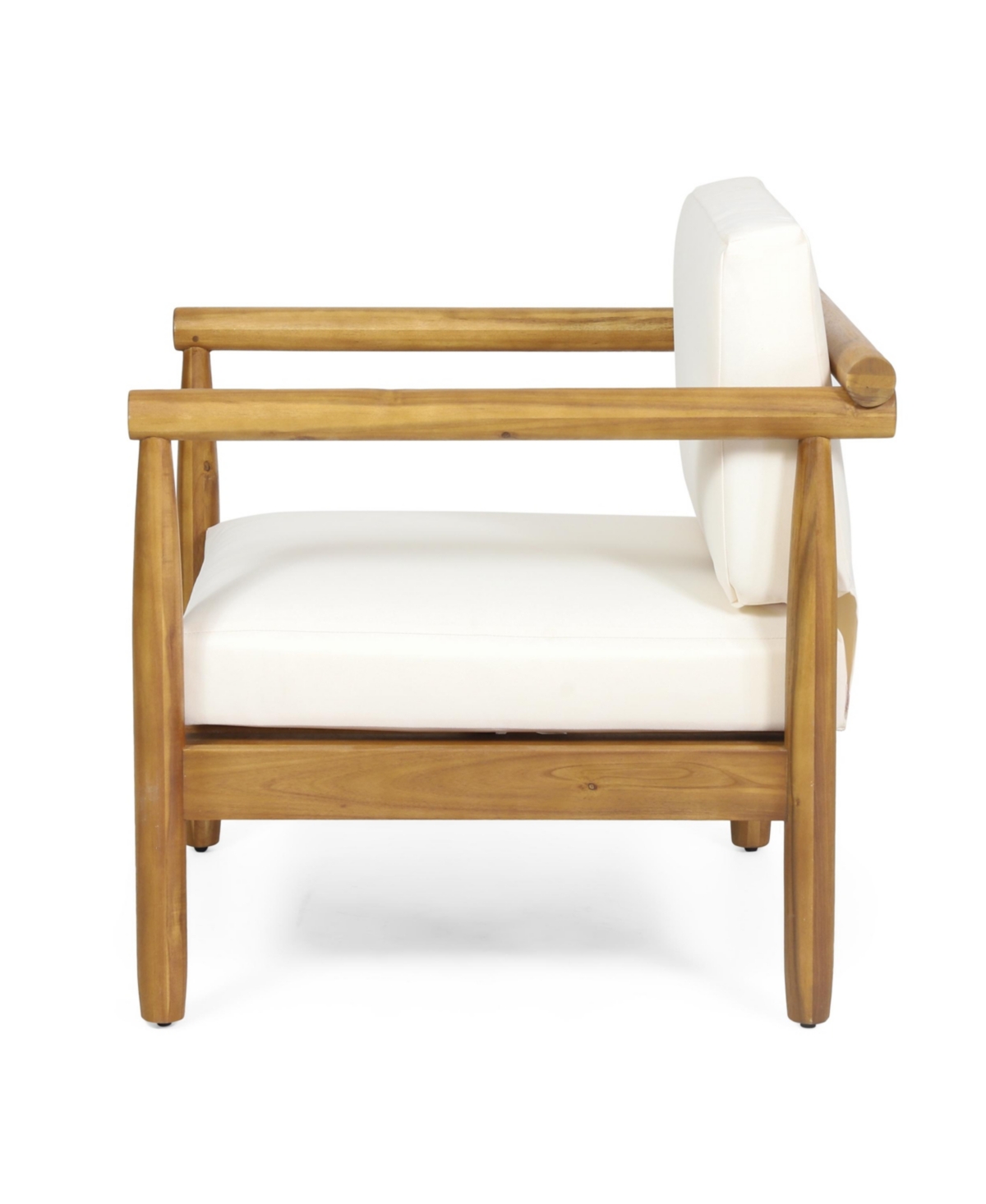 Simplie Fun Acacia Wood Club Chair With Water-Resistant Cushions