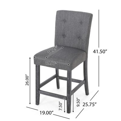 set of 2 counter stools 26 inch contemporary style button tufted upholstered design