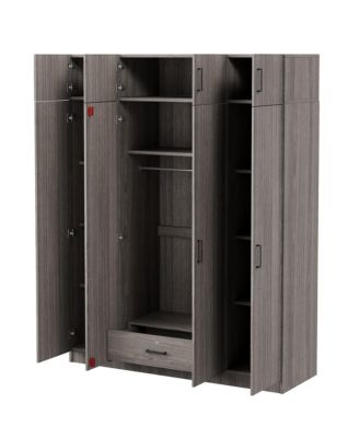 Streamdale  4-Door  Wardrobe  Drawer & Cabinet Storage Freestanding Bedroom Closet