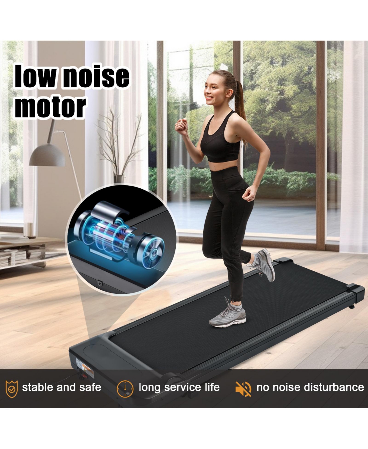 Streamdale Furniture 300 lb Capacity Desk Treadmill: Walk or Run at Home