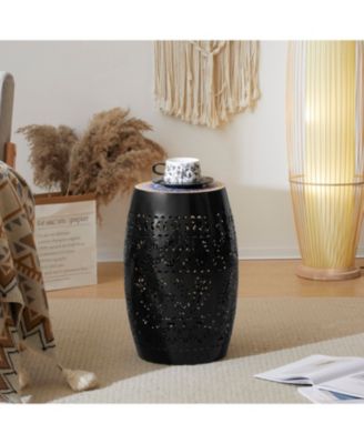 Streamdale 12" Mosaic Side Table Pattern, Black Iron Frame