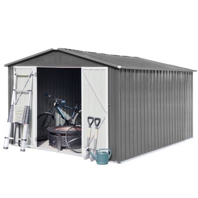 Streamdale 10FTx12FT Outdoor Storage Shed with Punched Vents and Hinged Door