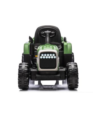 24V Electric Ride-On Tractor with Trailer, Remote Control, Music, Lights, Safety Belt