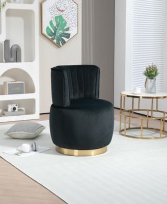 360 Swivel Velvet Barrel Accent Chair