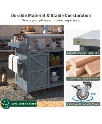 1.2" Stainless Steel Top Outdoor Kitchen Island