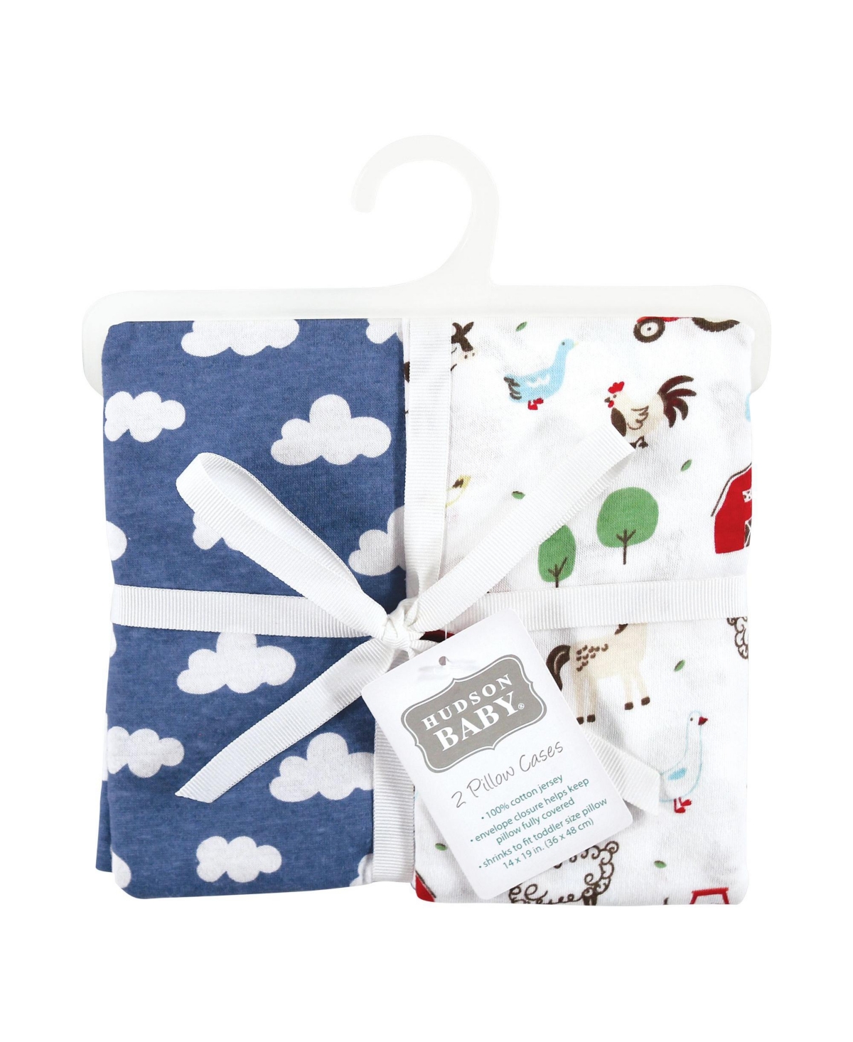 Hudson Baby Infant Boy and Toddler Cotton Toddler Pillow Case, Boy Farm Animals, One Size