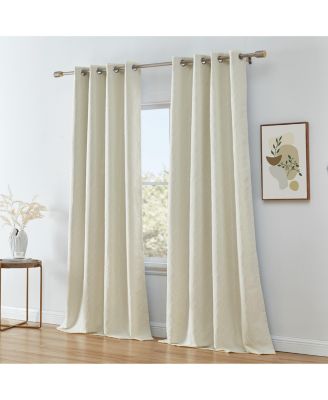Camden Fashion 100% Blackout 2 Layer Winter Heat Blocking Thermal Insulated Energy Savings Window Curtain Grommet Panels, Set of 2