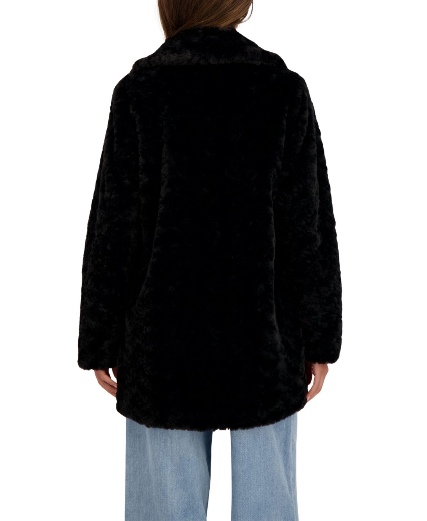 Женское пальто Sebby Collection Crushed Faux Fur Button Front, цвет: Леопардовый — фото 2