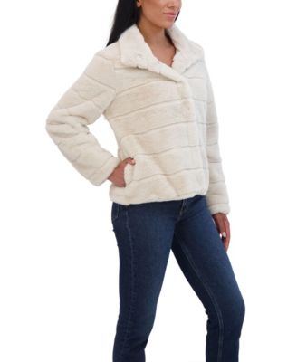 Women's Sheared Faux Fur Snap Front Jacket