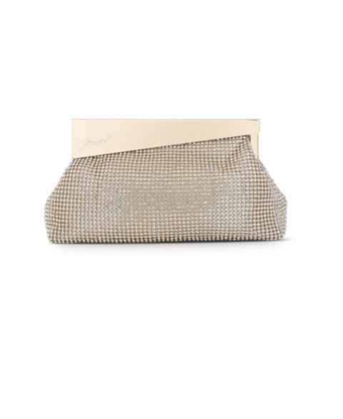 Женский клатч Jewel Badgley Mischka Ivy Asymmetric Crystal Pouch Clutch, цвет: Золотой