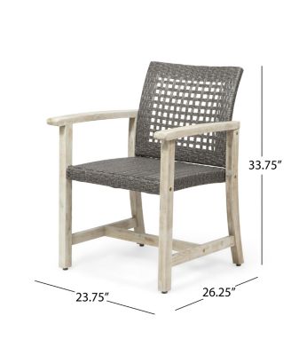 Streamdale Acacia Wood And Wicker Dining Chairs (Set Of 2)