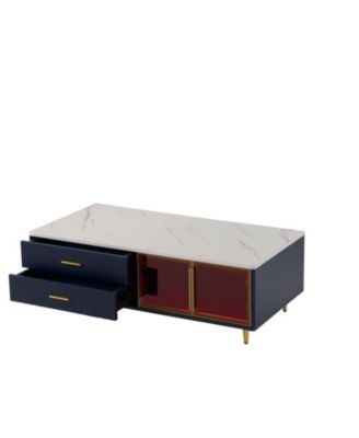 Modern Coffee Table with Storage & Lighting