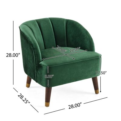 Streamdale Stylish Velvet Barrel Accent Chair with Sturdy Legs