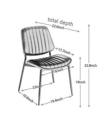 Streamdale Mid-Century Modern Faux Leather Dining Chairs (Set Of 2)