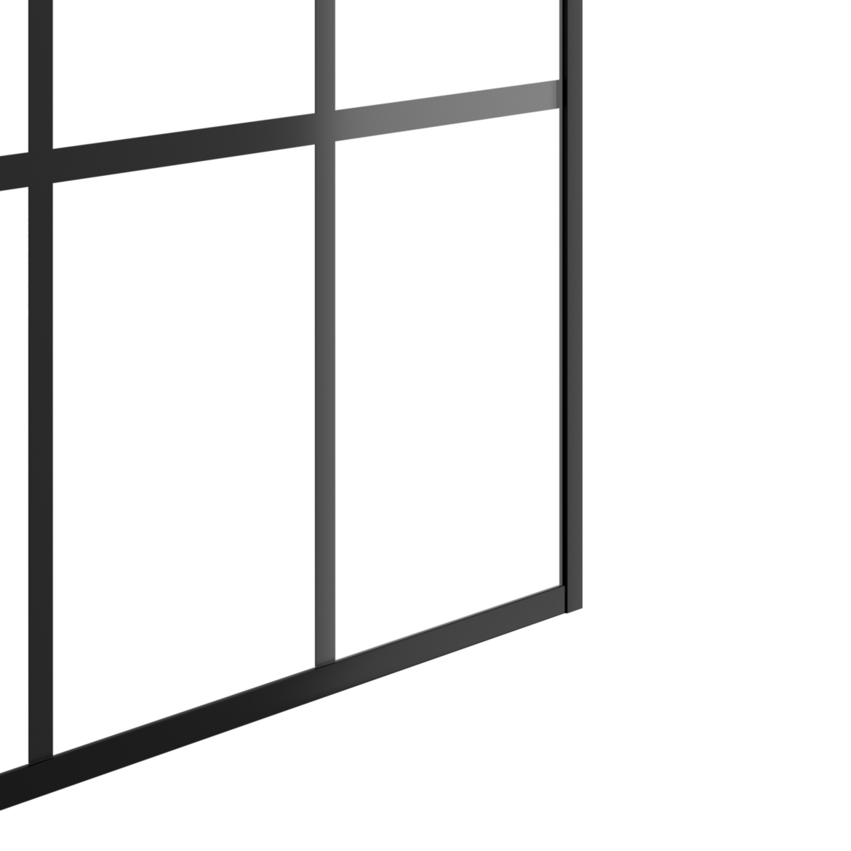 Streamdale Furniture Framed Glass Shower Screen: Silk-Printed Tempered Glass,Aluminum, Support Bar - Black