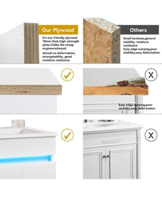 Elegant 16" Bathroom Vanity with Radar Sensing Light and Ample Storage