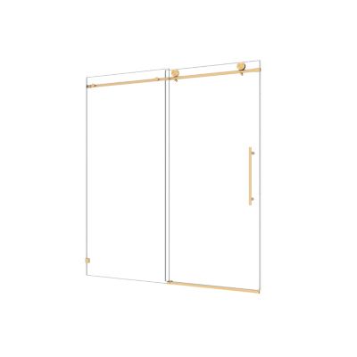 Streamdale Brushed Gold Frameless Shower Door with Nano Glass & Soft-Close