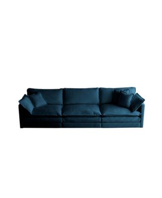 Mid-Century Modern 3-Seater Sofa with Pillows