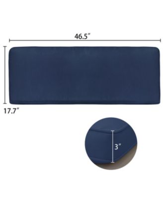 Patio Bench Cushion Outdoor Olefin Fabric Slipcover Sponge Foam 46.5  x 17.7”  Dark Blue