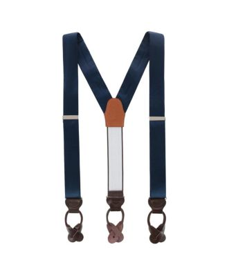 Men's Dutton Solid Color Silk Button End Suspenders