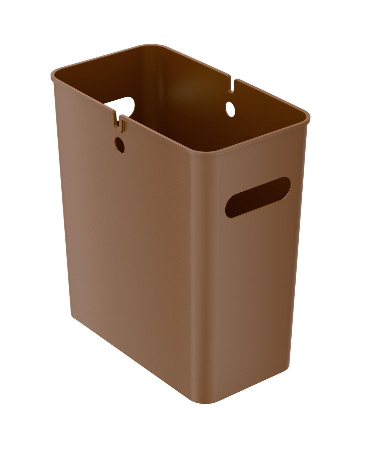 SlimGiant Plastic Wastebasket with Handles 4.2 Gallon - Brown