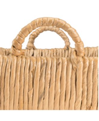 Anika 22.5&amp;quot; Traditional Southwestern Hand-Woven Abaca Tray with Handles, Natural