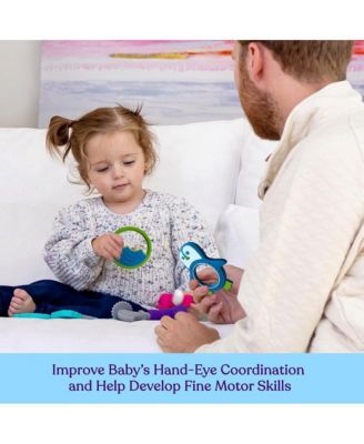 Baby Girls Penguin Teether – Fun and Cute Penguin Soothing Teether – Soft Silicone Teethers with Textured Design for Soothing and Gum Massage – Waterproof Teething Toys 0-6