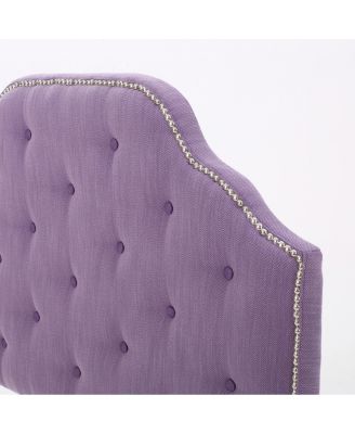 Diamond-Stitched Camelback Headboard With Nailhead Accents