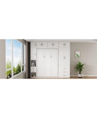 Full Size Murphy Bed with Lockers & Wardrobes