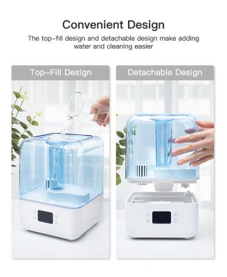 Humidifiers for Bedroom,4.5L Top Fill Humidifiers for Large Room,Cool Mist Humidifiers for Home,360 Nozzle,Auto Shut-Off,Humidity Setting, , White
