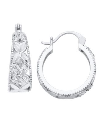 Clear Crystal Flower Hoop Earring