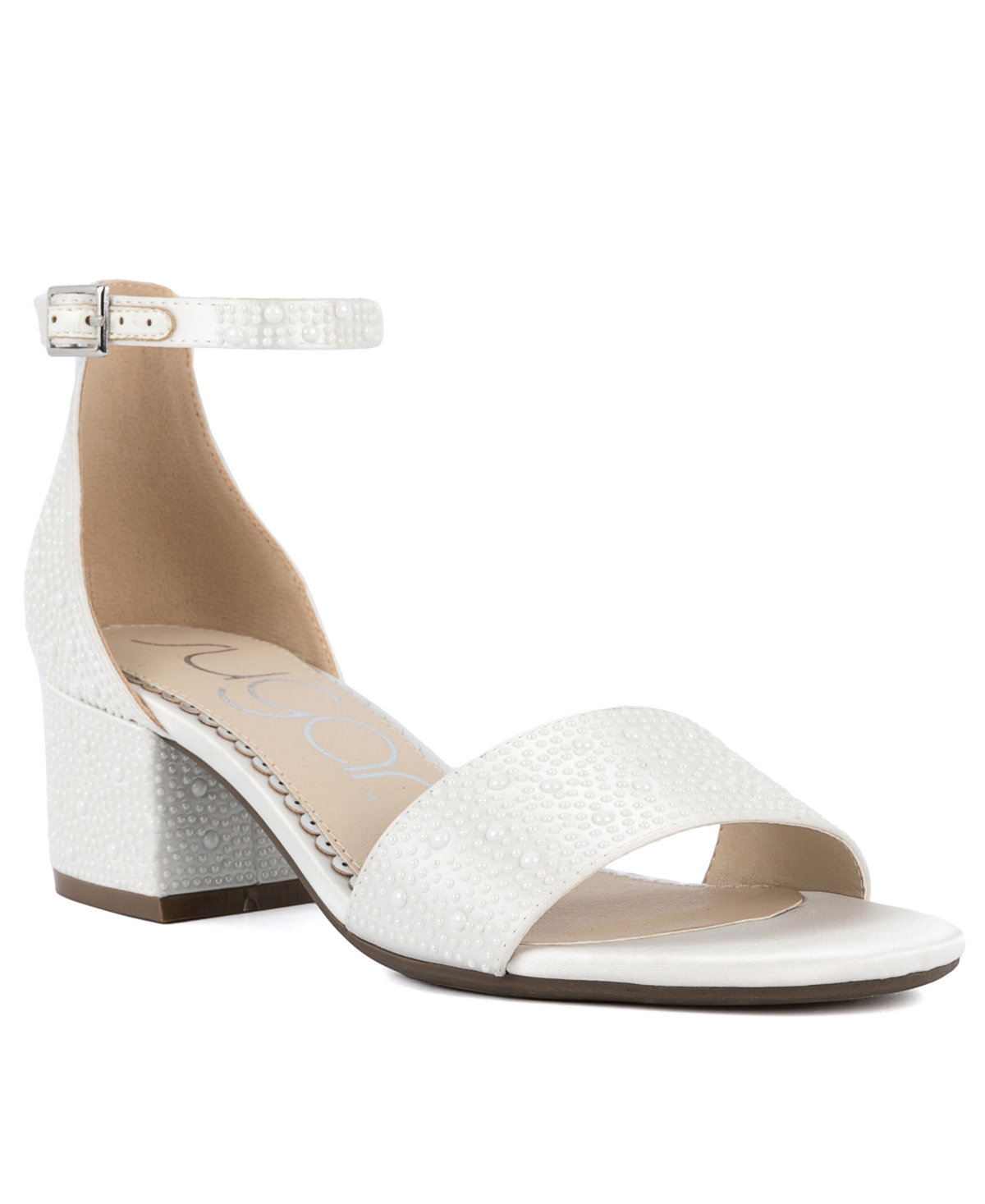 Women's Noelle 5 Embellished Dress Sandals - White Satin