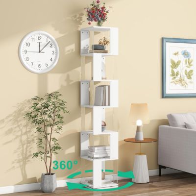 6-Tier Rotating Bookshelf Stylish, Space-Saving, Multi-Functional