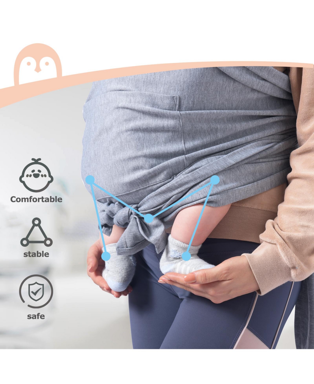 Momcozy Easy to Wear Hands Free - Baby Wrap Carrier