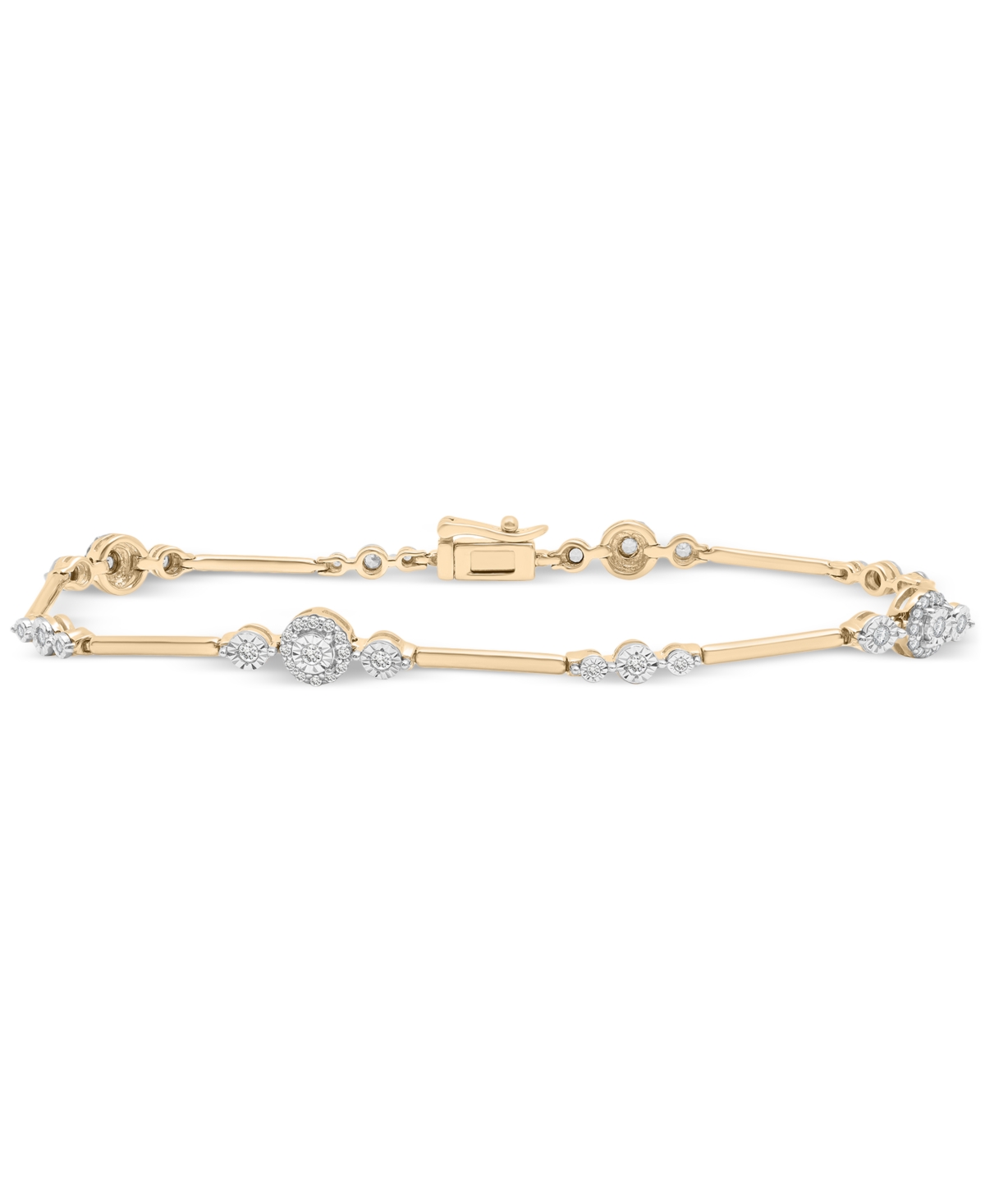 Wrapped In Love Diamond Station Link Bracelet (1/2 Ct. T.w.) In 14k Gold, Created For Macy's In Yellow Gold