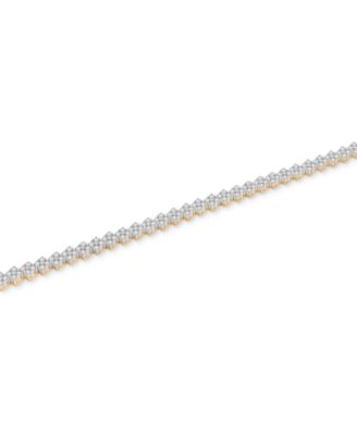Diamond Zigzag Cluster Link Bracelet (3/4 ct. t.w.) in 10k Gold, Created for Macy's