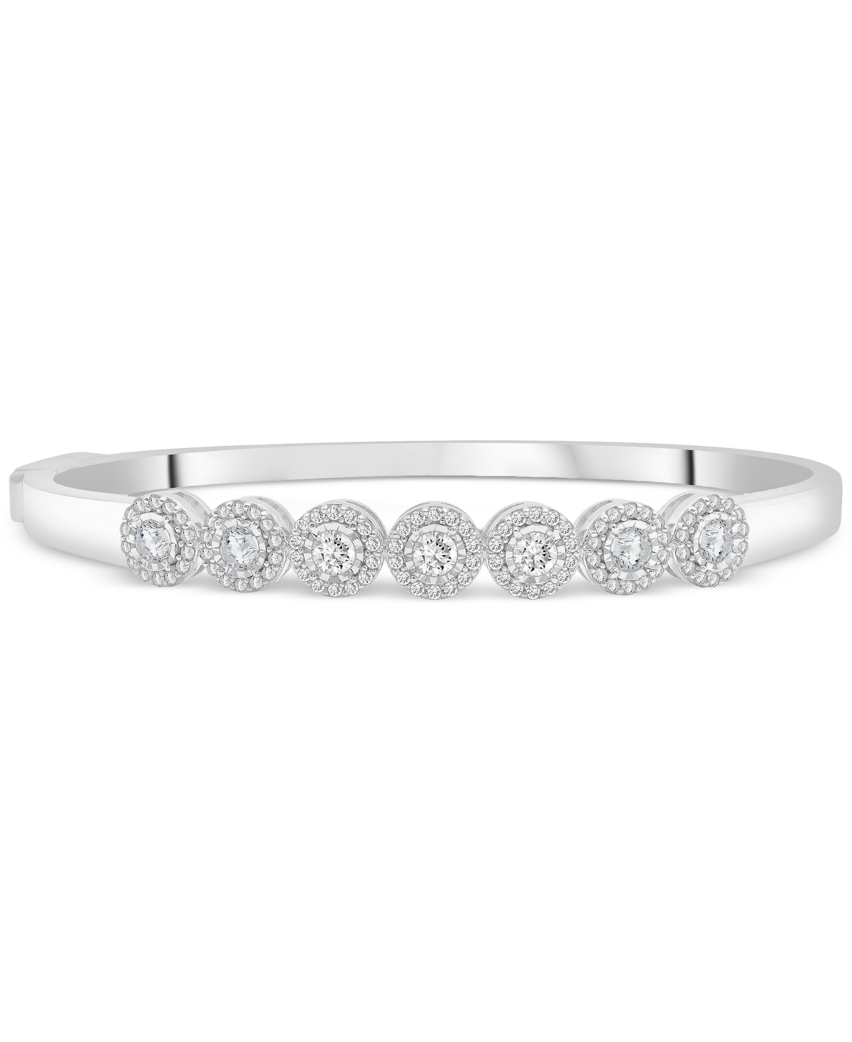Wrapped In Love Diamond Halo Bangle Bracelet (1 Ct. T.w.) In Sterling Silver In Sterling Silver