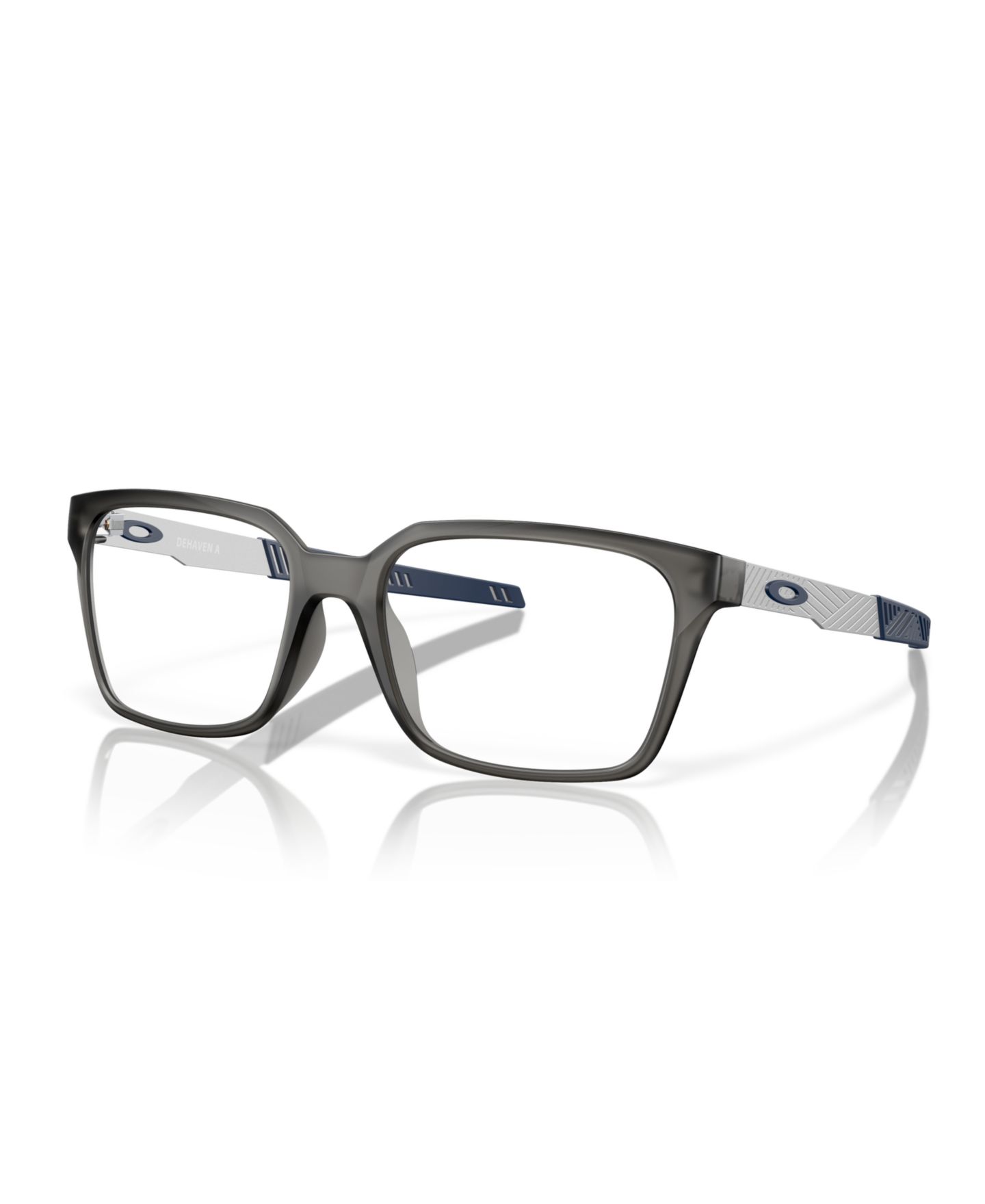 Мужские очки Celine Oakley Man Rectangle Plastic OX8180F Dehaven (Low Bridge Fit) Eyeglasses, цвет: Атласный серый дымчатый — фото 1
