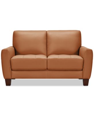 Galligher 59" Leather Loveseat, Created for Macy's - Macy's