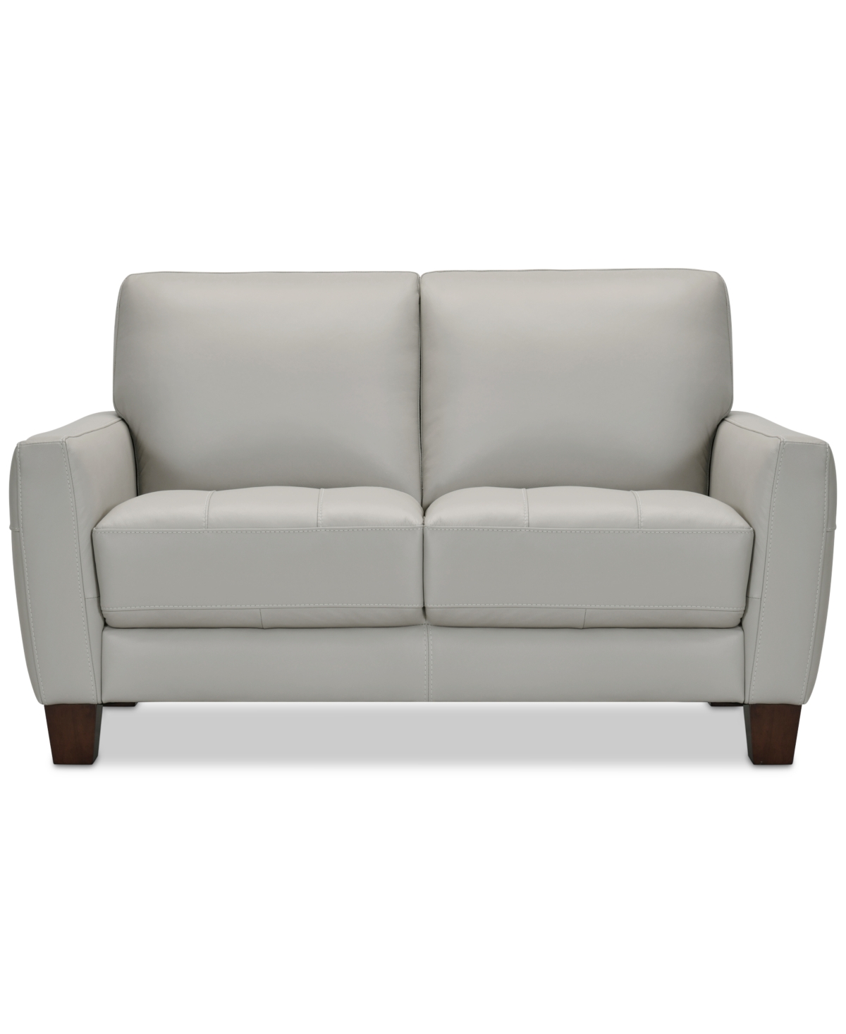 Macy's Galligher 59" Leather Loveseat, Created For  In Light Grey