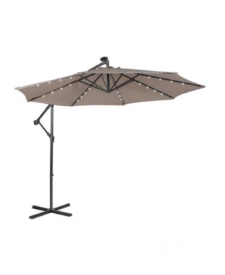 Patio Solar Powered Cantilever Umbrella with Tilting System