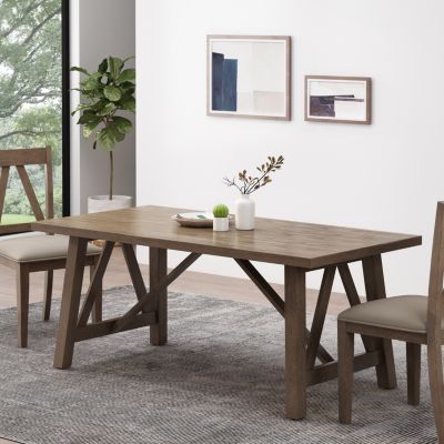 Streamdale Farmhouse Style Dining Table With Rubberwood Frame And Wood-Like Top