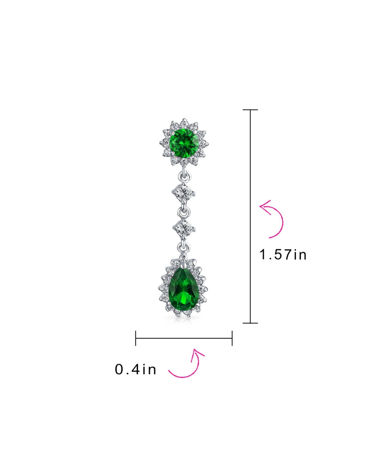 Bling Jewelry Statement Teardrop Pave Crown Halo Cubic Zirconia Cz Dangle Chandelier Clip On Earrings For Women